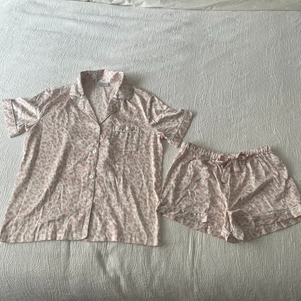 Women's Satin Pajama Set, Size Small